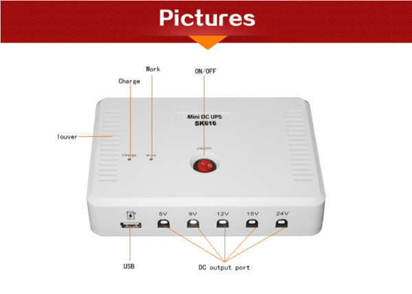 SK616 Mini DC UPS for Wifi Router + ONU + IP cam/CC cam (15600mAh with mega 5 output) - Image 3