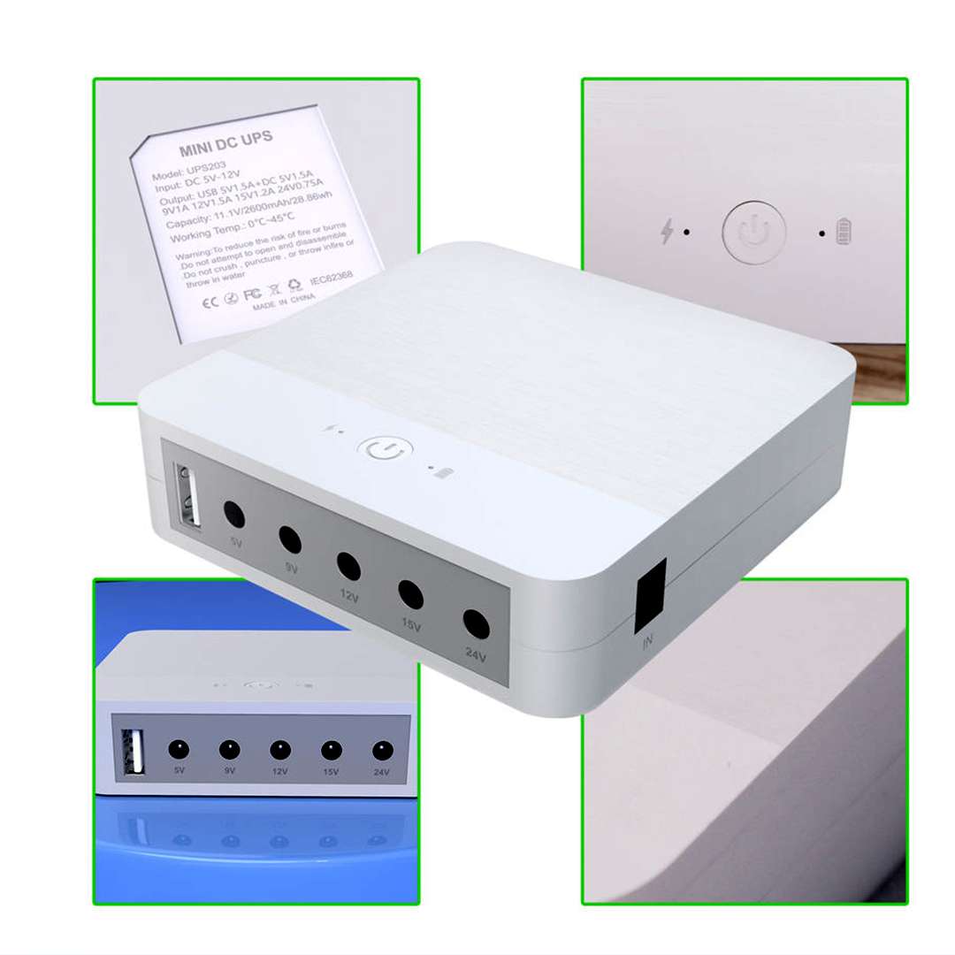Buy Wholesale China Wgp Dc Mini Ups 6 Output Port Dc Usb 5v 1a 9v 12v 24v  2a Solar Charging Mini Ups Mini Ups For Wifi Modem & Mini Dc Ups at